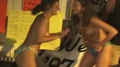 Two Sluts Strip Each Othe On Stage